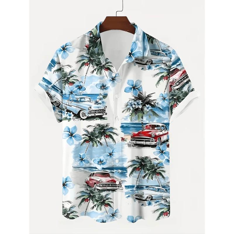 Men's Printed Beach Shirt Lightweight Breathable Fabric Summer Casual Wear