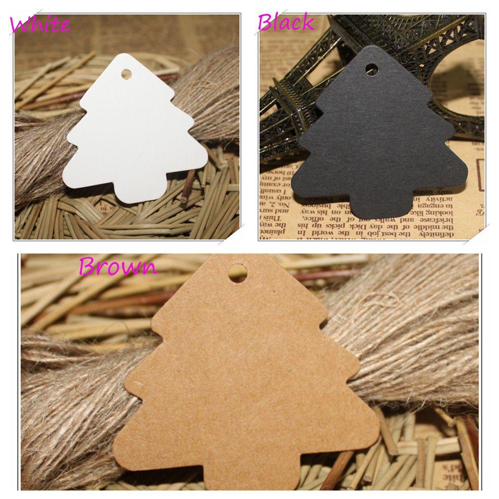 100PCS Hot Party Wedding Kraft Paper Christmas Tree Shape DIY Gift Tag