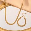 Simple Retro Thick Chain Gold Geometric Necklace Fashionable Woven Stainless Steel Bracelet Necklace Set for Women