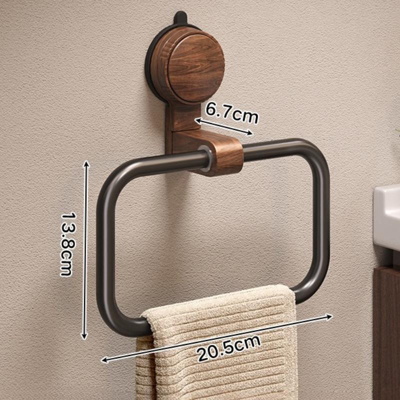 

Adhesive Bathroom Wall Towel Rack Non-drilling Towels Holder Wooden Towel Hanger Without Drilling Modern Bathrooms Accessories чёрный