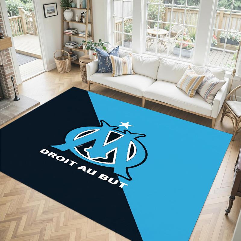 Olympique Lyonnais FC Design Crystal Velvet Carpet Cozy Non?Slip Printed Rug For Bedroom Living Room Entrance