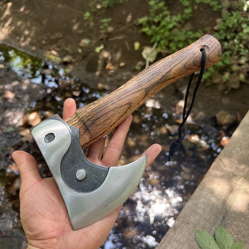 Household All Steel Forging Durable Qinggang Wood Carving Tai Chi Axe Convenient Hand Tool for Chopping Wood and Chopping Wood