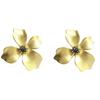 Vintage Metal Gold Color Flower Earrings for Women Daily Wear Modern Female Earrings Cocktail Dance Party Floral Jewelry