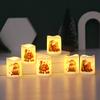 6PCS Christmas Santa series LED Electronic Candle Light Battery Powered Flameless Candles Home Decor Lamp Party Ornaments Props