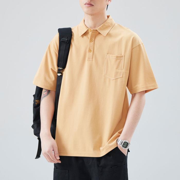 Men's Summer New Loose Short-sleeved POLO Shirt Men's Lapel Thin Short T-top
