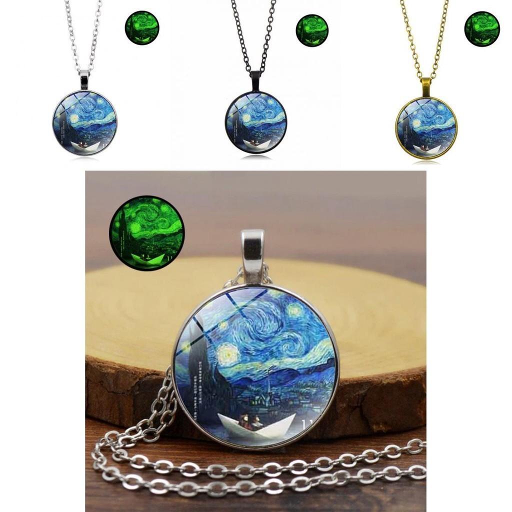 Unisex Van Gogh Starry Night Necklace Inspired By Classic Art And Modern Fashion