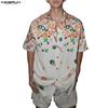 Oversized Men Lapel Neck Short Sleeve Floral Print Casual Loose Shirts