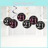 Elegant Black And Fuchsia Spiral Birthday Number Decor For 21st Party Celebrations