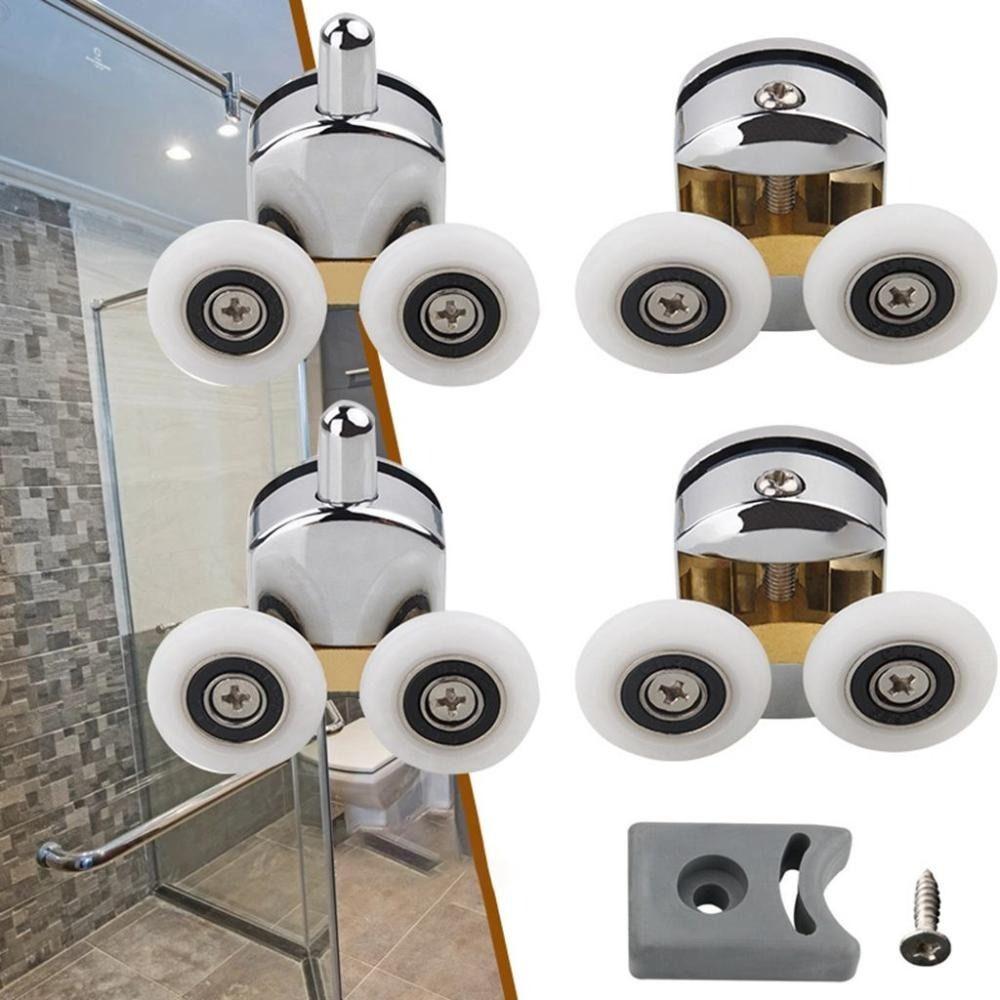 Aluminum Zinc Zinc Alloy Sliding Door Rollers 23/25mm Replacement Rollers Door Wheels  Bathroom Installation