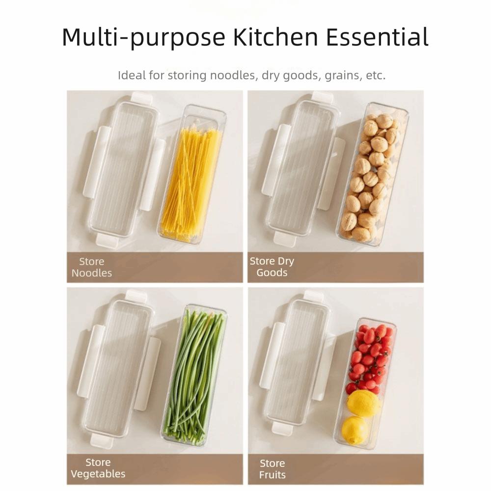 Sealed Pasta Storage Container Clear Plastic Fresh Keeper Box Spaghetti  Noodle Organizer  Fridge