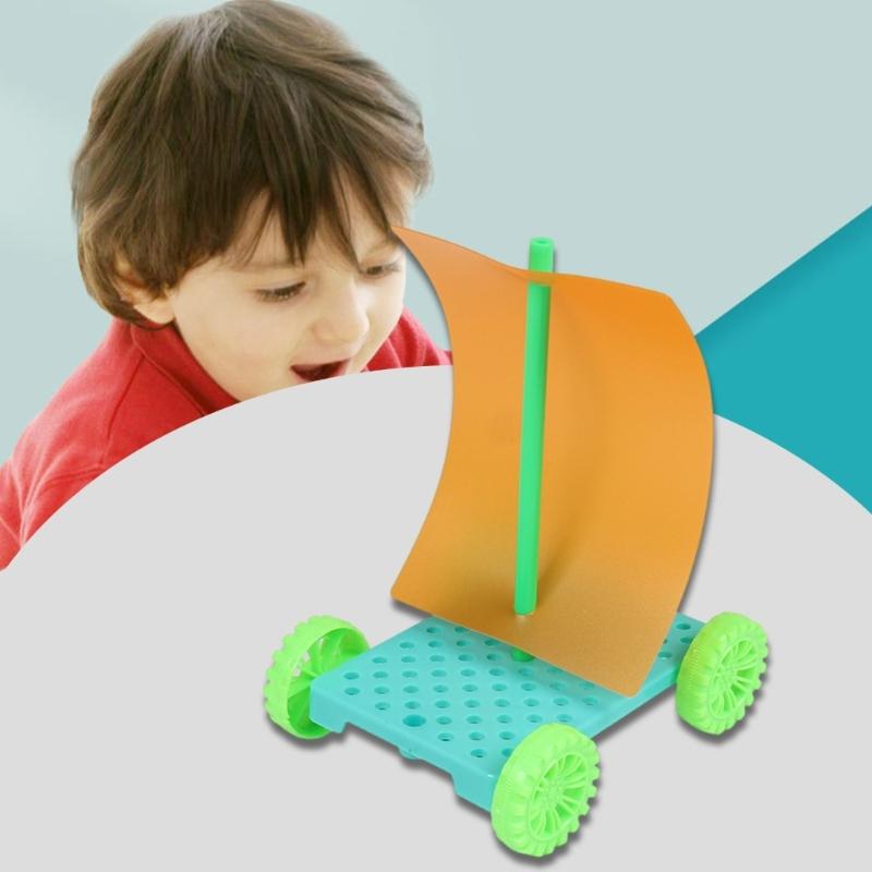 Wind Energy Car Model Set for Kid Teen Aged 8+ Hands On Science Educational Wind Powered Vehicle Physics Teaching Tool