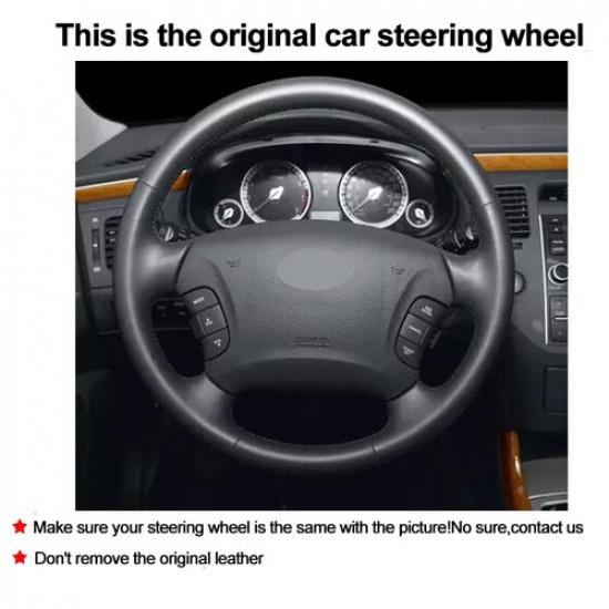 2005-2010 Hyundai Azera Sonata NF NFC Leather Hand Sewing Car Steering Wheel Cover | Leather
