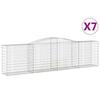 VidaXL Arched Gabion Baskets 7 Pcs 400x50x100/120 Cm Galvanized Iron, Gabion, Gabion Cage, Gabion Wall Basket, Wall 3147001
