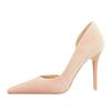 Women's Banquet High Heels Slim Heels Shallow Mouth Square Head Side Hollow Single Shoes
