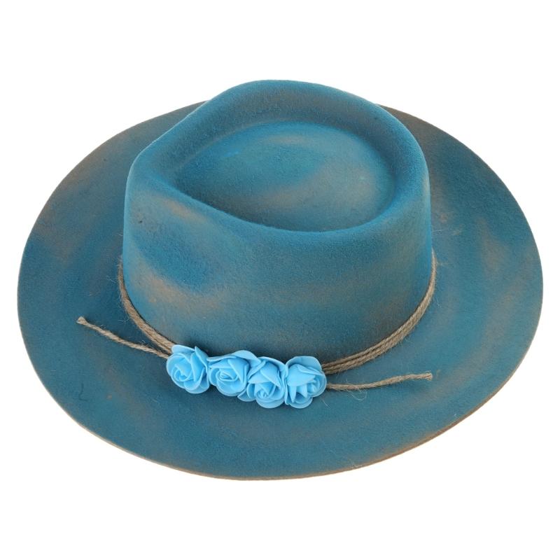 Wool Homburg Panama Hat Exotic Hat for Women Men Photo Props Western for Men Women Unisex Wear Headwear