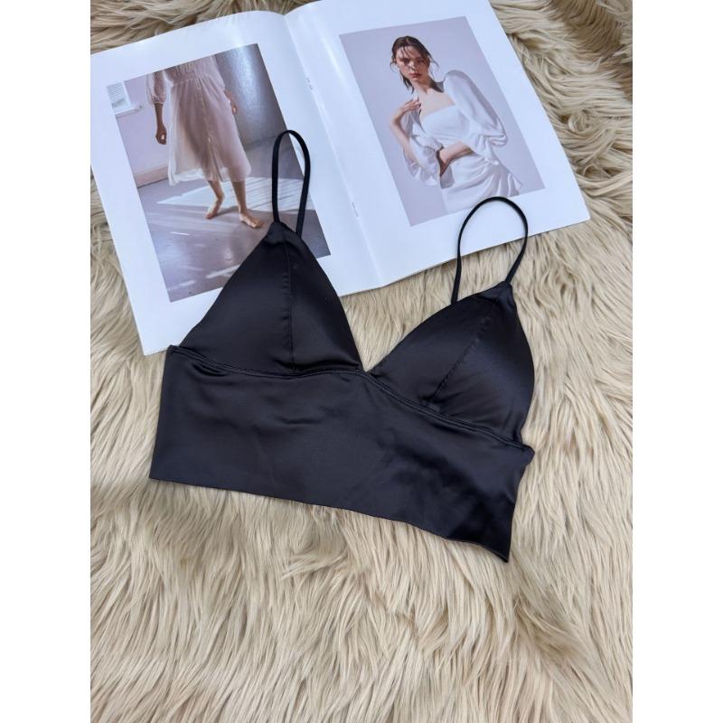 Women's Thin Sexy Triangle Cup No Underwire Smooth Shoulder Vest Type Underwear