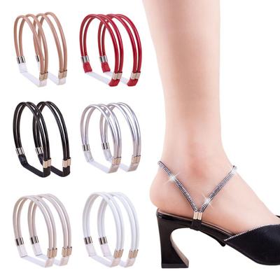 2 Pcs Elastic Shoe Straps High Heels Anti-loose Straps Detachable Rhinestone Shoe Belts for Sandals Loose Slip-on Shoes DIY Accessories