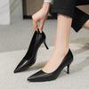  Autumn and Winter Versatile High Heels Women's Thin Heels Cm Sexy Professional Work Shoes Women's Black Pointed Single Shoes