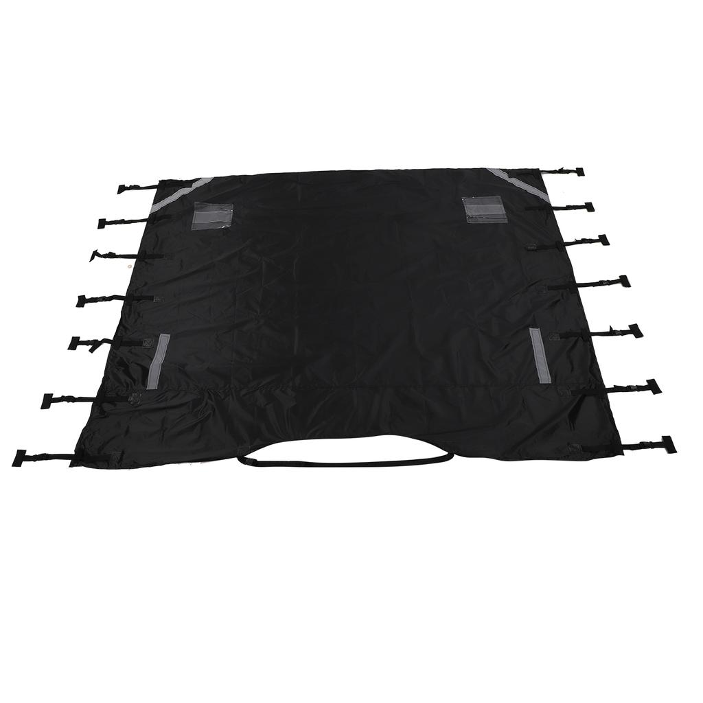 ZK30 Universal Black Oxford Cloth Caravan Front Towing Cover Protector Shield with LED Lights