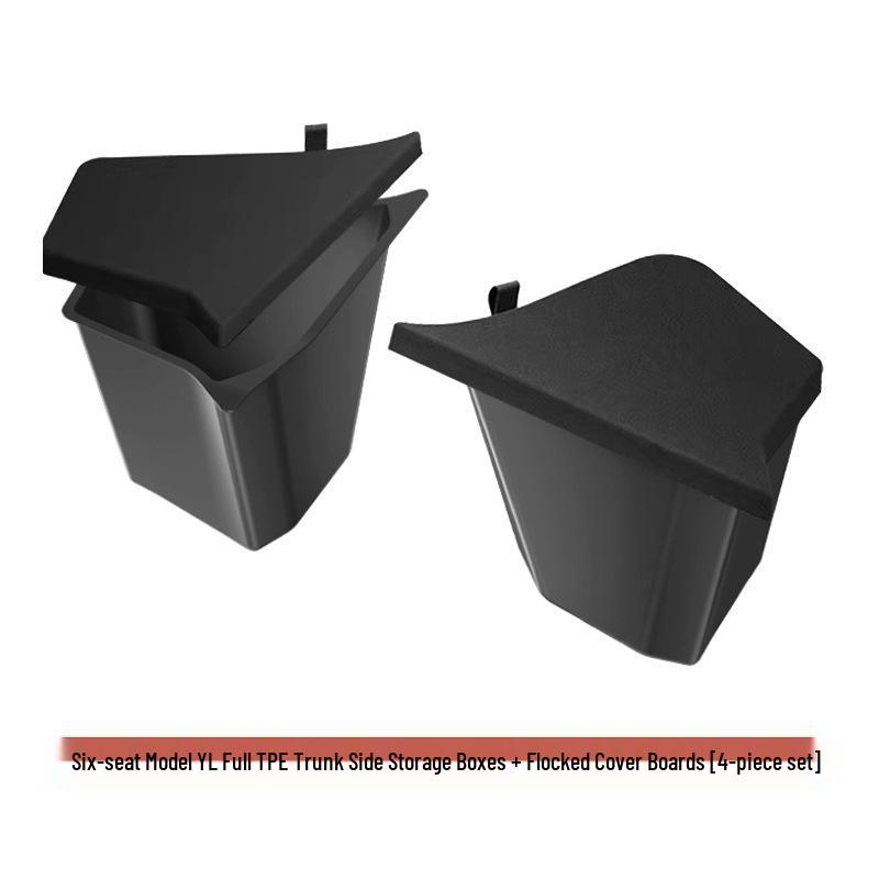 Tesla Model Y Six-Seater TPE Floor Mats Set: Includes Full Car Interior, Front and Rear Trunk Protection Mats.