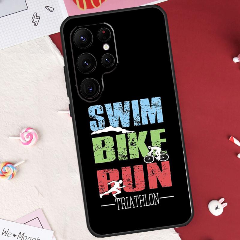Triathlon Tri Life Swim Bike Run Case For Samsung Galaxy S21 S22 S23 S24 S25 S26 Ultra S10 S25 Plus S25 FE S20 FE Cover Shell