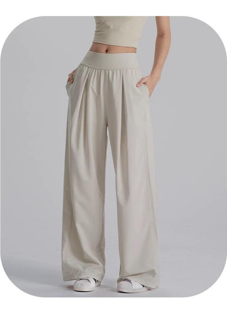 High-Waisted Drape Wide-Leg Yoga Pants - Breathable, Slimming, Casual Sport & Fitness Wear