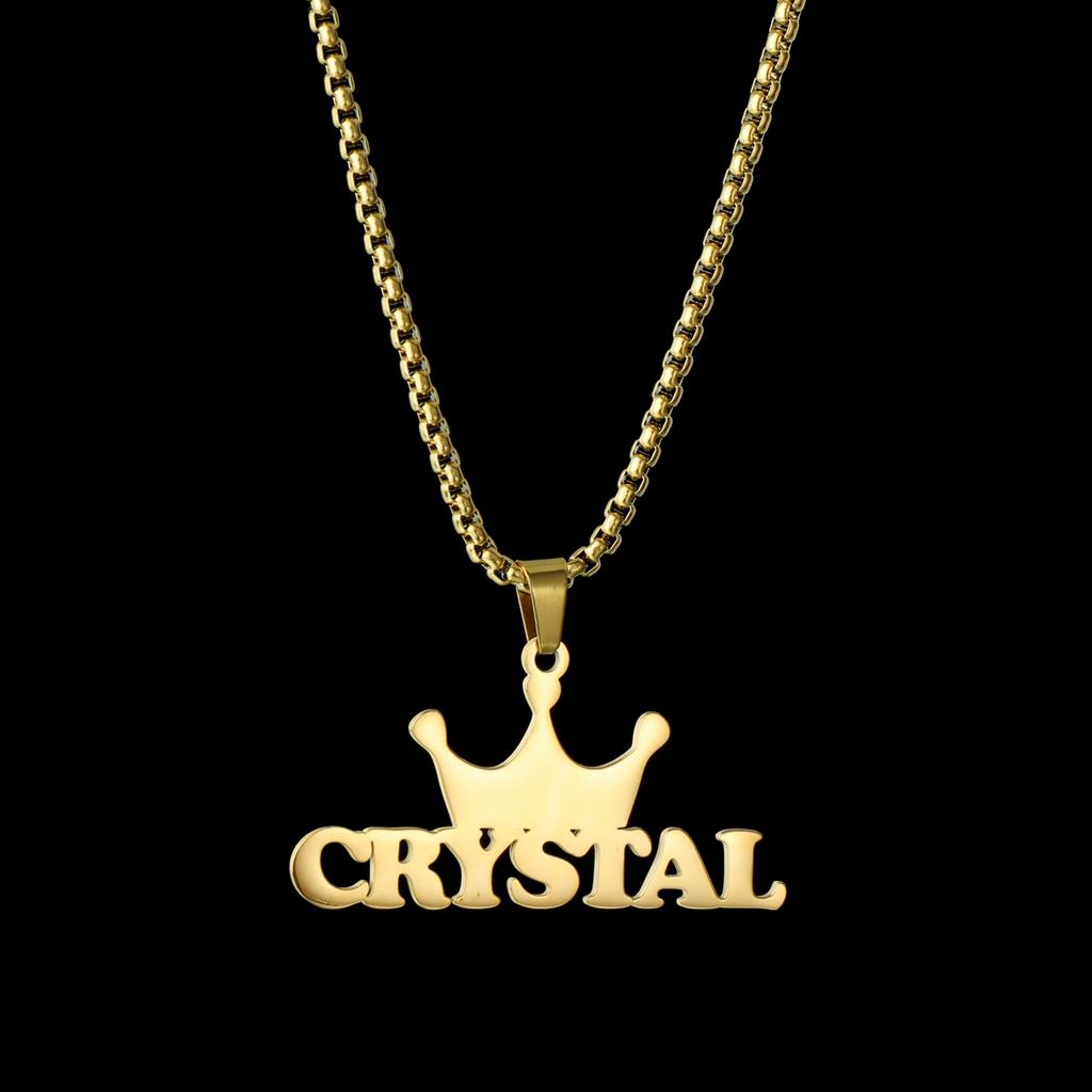 Customized Names Pendant Necklace Stainless Steel Personalized Jewelry Cuban Thick Chain for Men Women Detachable Necklace Gift