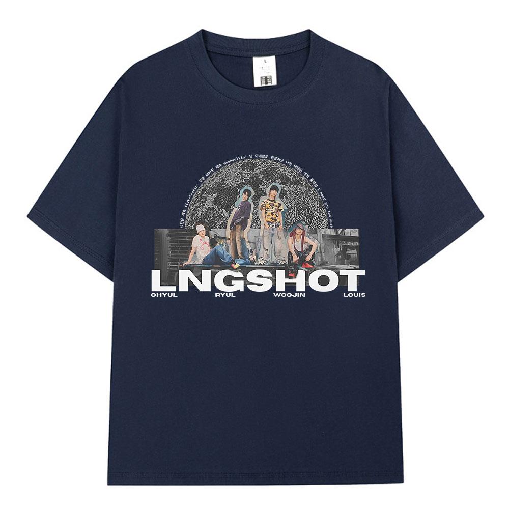 Korean Kpop Lngshot OHYUL RYUL WOOJIN LOUIS Tshirt Unisex Women Clothing Fashion Hip Hop Short Sleeve Cotton Casual Tops Fan Gifts