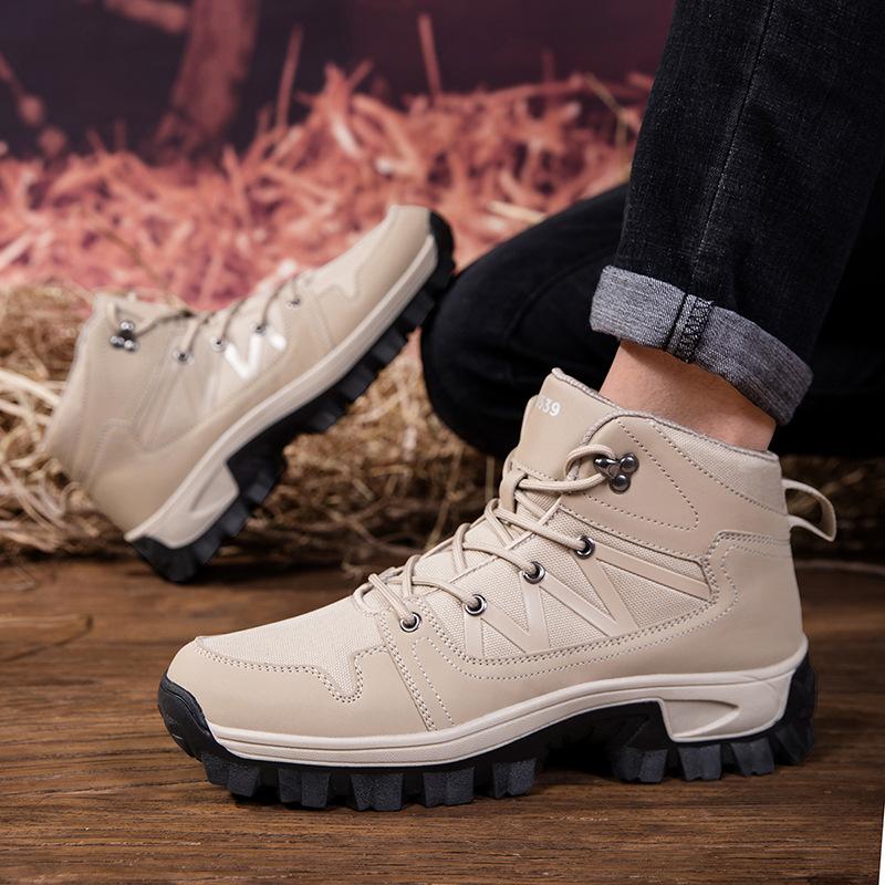 New High-top Outdoor Shoes Men's Hiking Shoes Women's Hiking Shoes Waterproof and Non-slip Sports Shoes Breathable Travel Shoes Men