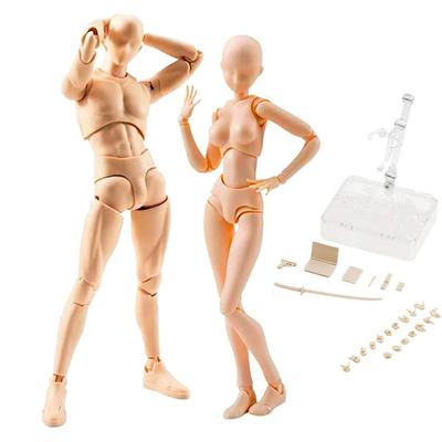 Huijokf Zeichenmodell Zeichenpuppe Körper Cartoon Modell Puppe Männliche und weibliche Zeichnung Schaufensterpuppe Figur Modell Modell Zeichenmodell Puppe 112 Requisiten mit