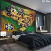 Brazil National Football Team Wall Tapestry Aesthetic Wall Hanging Printed Fabric Blanket Decorative Tapestries for Bedroom Living Room Home Decor