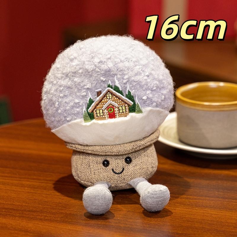 Kawaii Christmas Plush Toy Set Tree Snow Globe Stuffed Dolls Soft Xmas Decor Cuddly Plushies Cartoon Gift For Girl