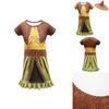 Vibrant Raya And The Last Dragon Girls Printed Short Sleeve Cosplay Fancy Dress Costume
