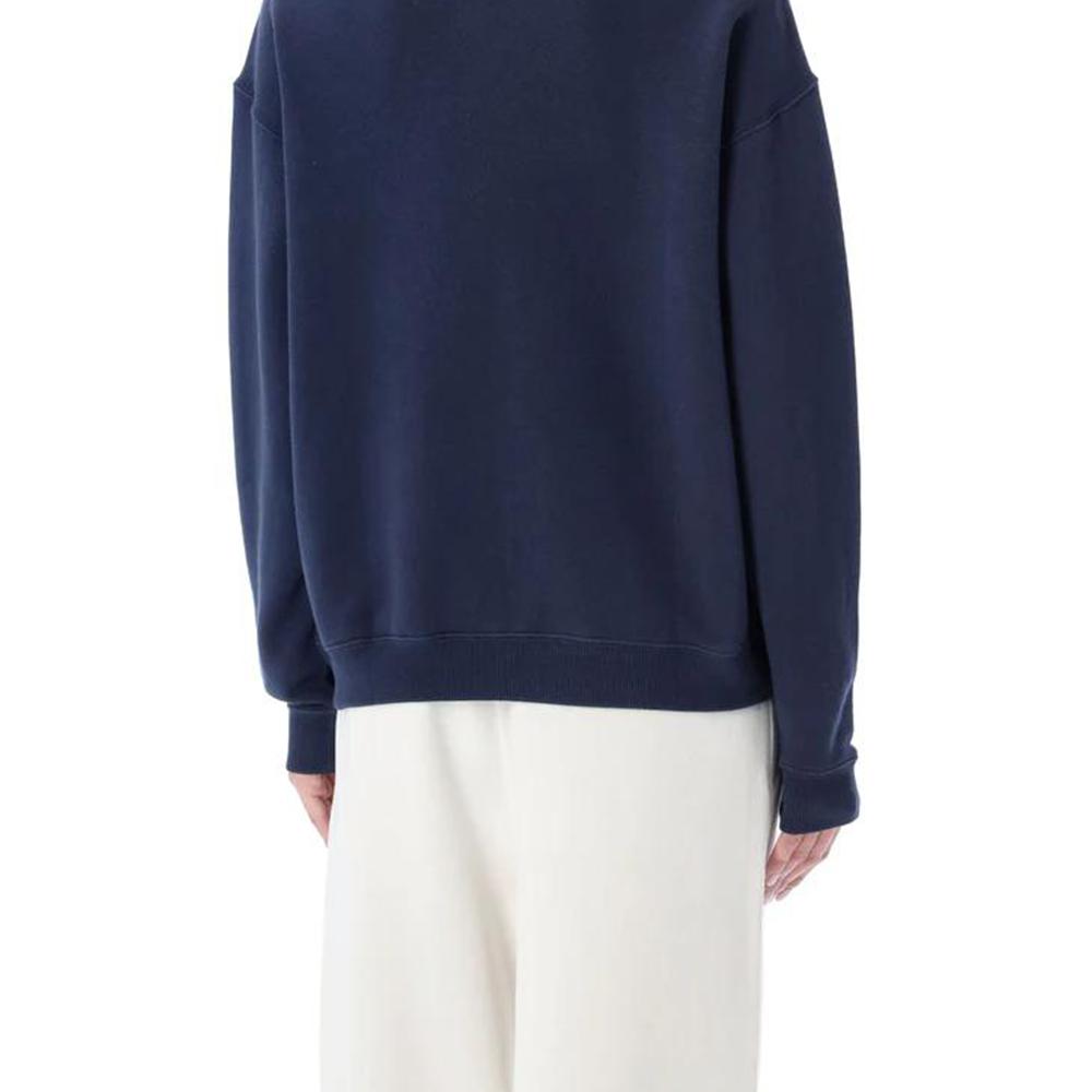 Polo Ralph Lauren Logo Embroidered Loose Fit Crew Neck Long Sleeve Sweatshirt Women sweatshirt Navy-Blue 211943006-002