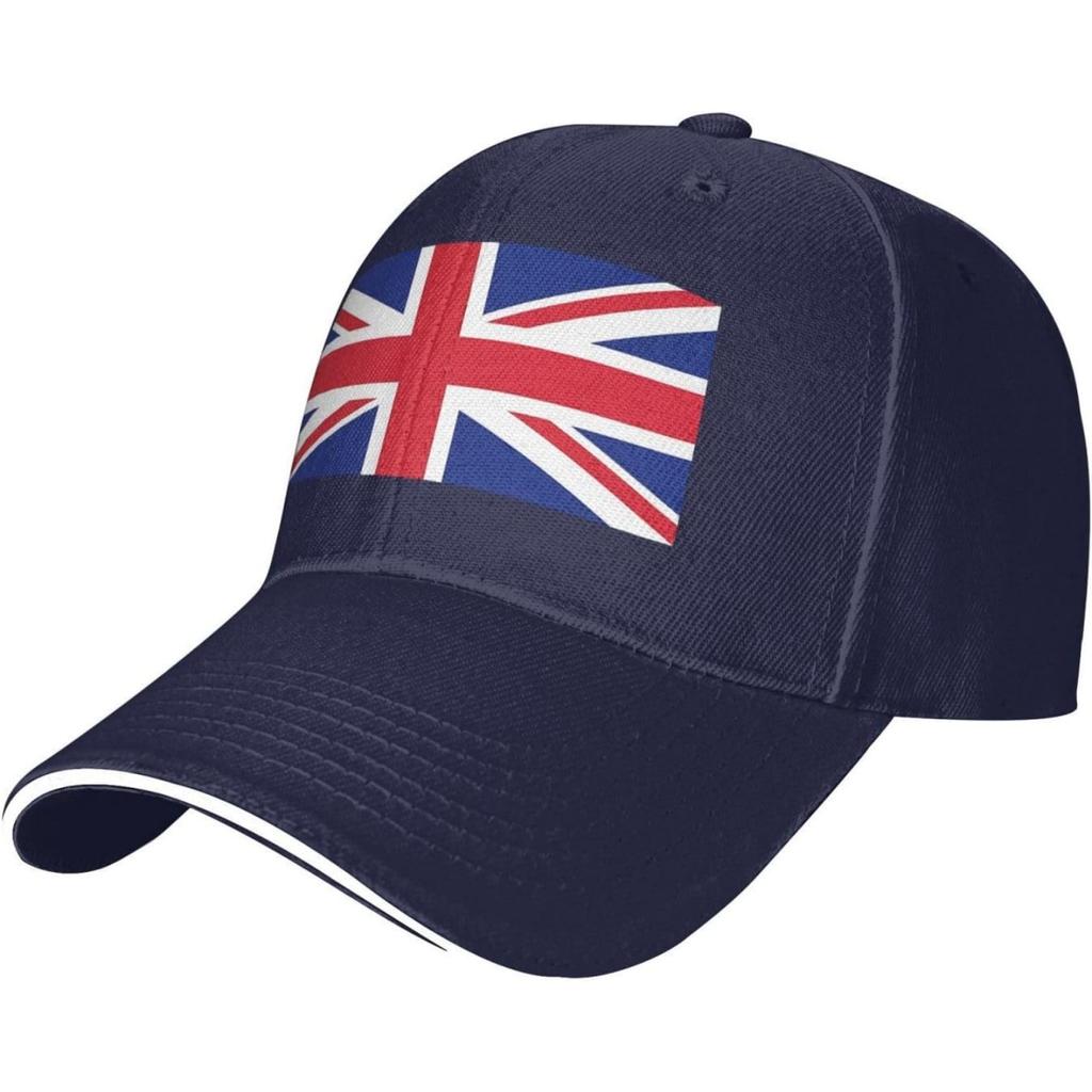 British England UK Union Jack Flag Unisex Baseball Cap Adjustable Sandwich Hat Dad Hat Trucker Hat Outdoor Fun Golf Visor Navy Blue