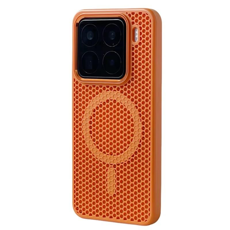 For Xiaomi Mi 15 Ultra 15pro Mi 14 Magnetic Alloy Lens Wireless Charging Cover Hollow Honeycomb Mesh Cooling Magsafe Phone Case