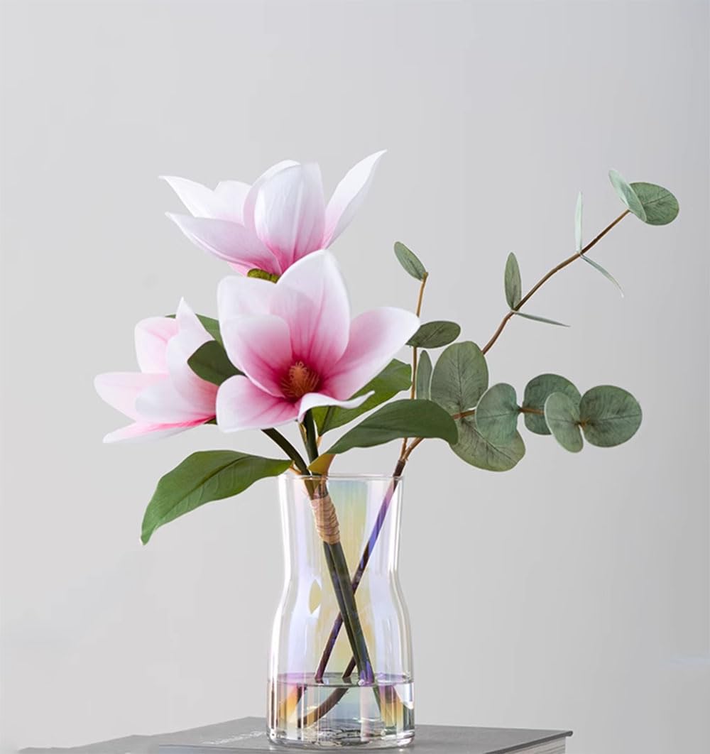 

Fukuka Glass Vase, Large Flower Vase, Clear Glass, Simple Scandinavian-Style Vase, Ideal for Hydroponics, Interior Decoration, Scandinavian Item
