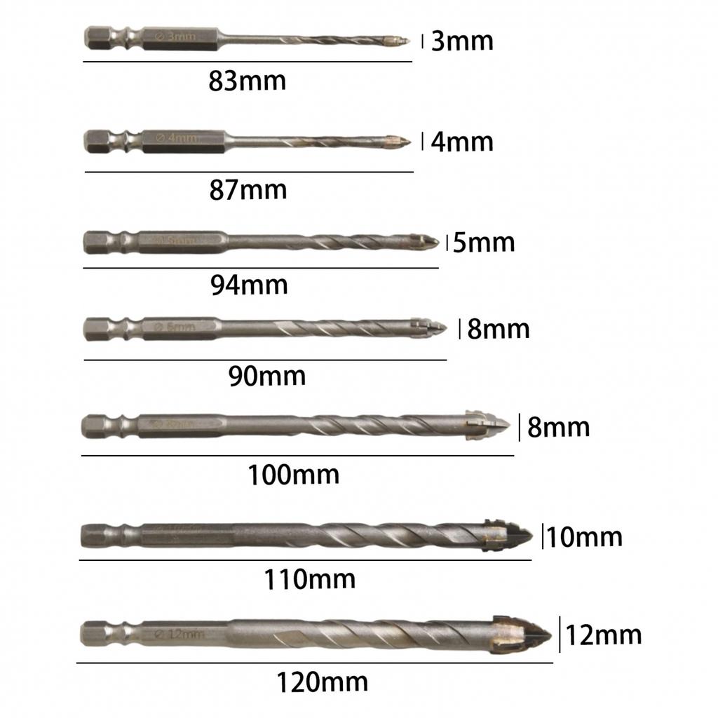 Eccentric Drill Bit Kit Designed for Precision in Hard Materials 7 pcs