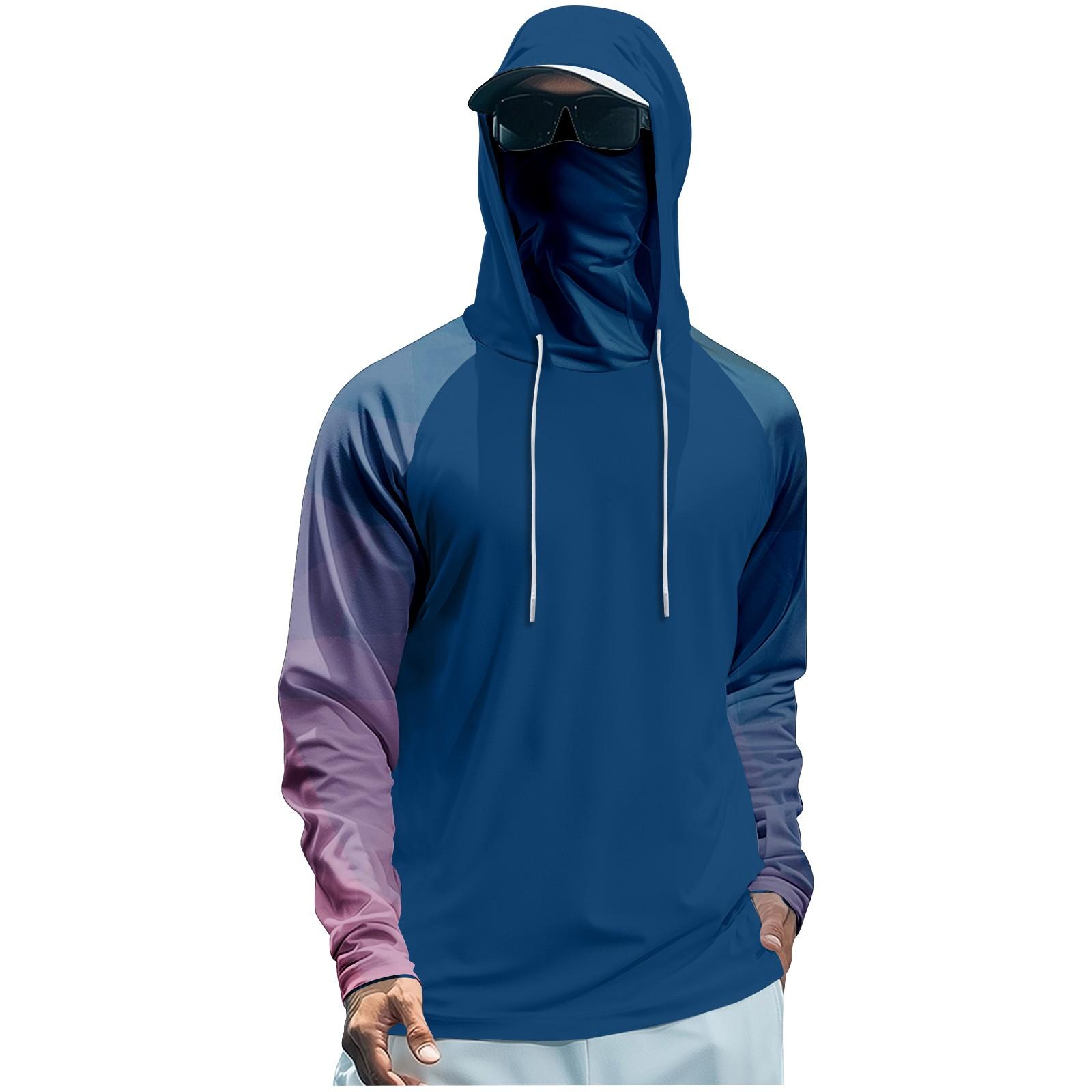 

Мужская толстовка с капюшоном для рыбалки с капюшоном-реглан - солнцезащитная рубашка с длинным рукавом и защитой от ультрафиолета UPF 50+ с сетчатым козырьком M розовый