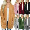 Cozy Women Cardigan Sleeve Loose Knitted Sweater Outwear With Fashion Pockets