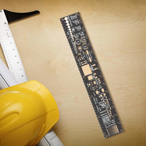 Hilitand 15cm Printed Circuit Board Ruler, 6.3 Inch, Multifunctional, Gold-Plated PCB Ruler