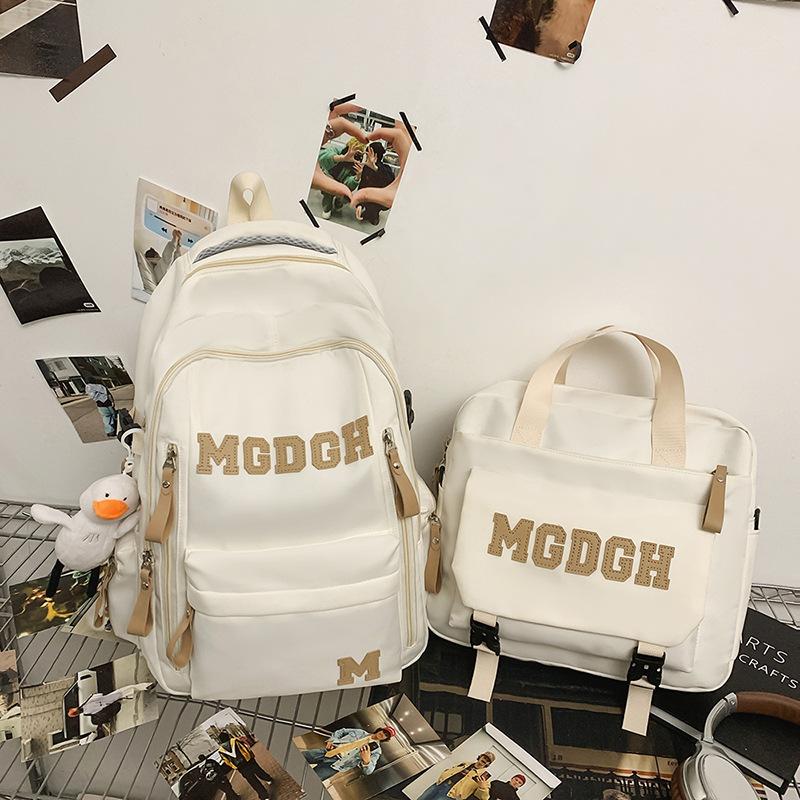 Schoolbag trendy cool fashion versatile backpack junior high school student schoolbag simple large capacity letter casual couple backpack