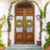 Spring Wreaths for Front Door, Soomeir Summer Peony Outdoor Wreath, Green Floral Door Decor for All Season Home Wall Wedding Farmhouse Holiday