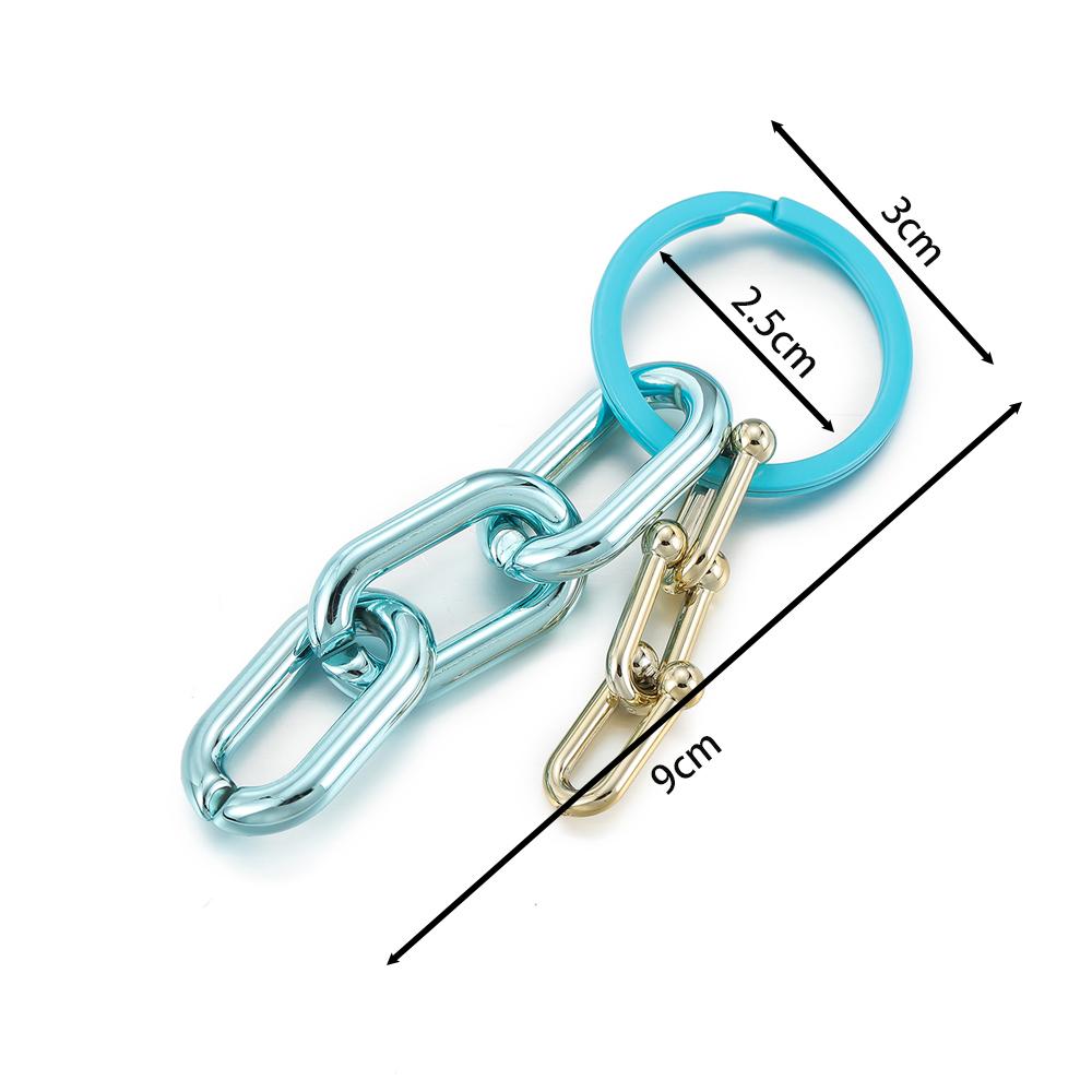 

1pc Colorful Acrylic Link Chain Keychain Creative Handmade Key Ring For Women Men Handbag Accessories DIYJewelry Gifts
