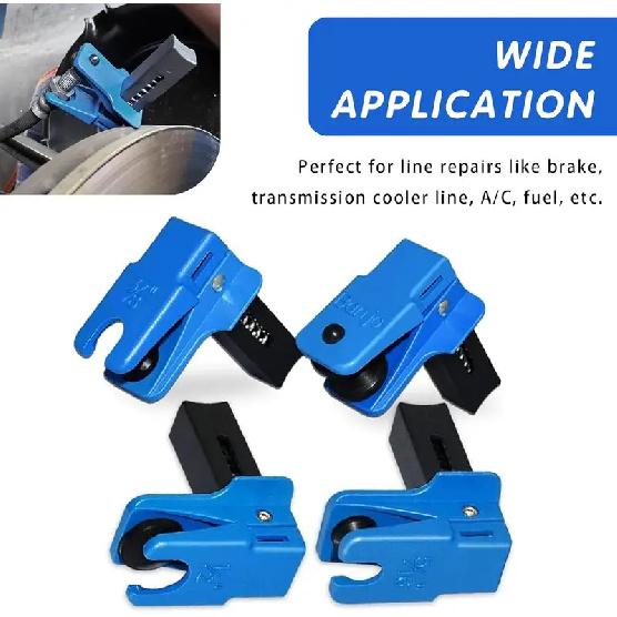 4PCS Car Brake Tubing Clamp Fluid Line Stoppers Vertical Oil Pipe Clamp Banjo Stopper Set For Fuel Rail Hose A/C Line Brake Line