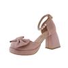 Fashion 2025 Women's Square Fashionable High Quality and Elegant Single Shoes Fashion Round Head Platform Hollow Heels