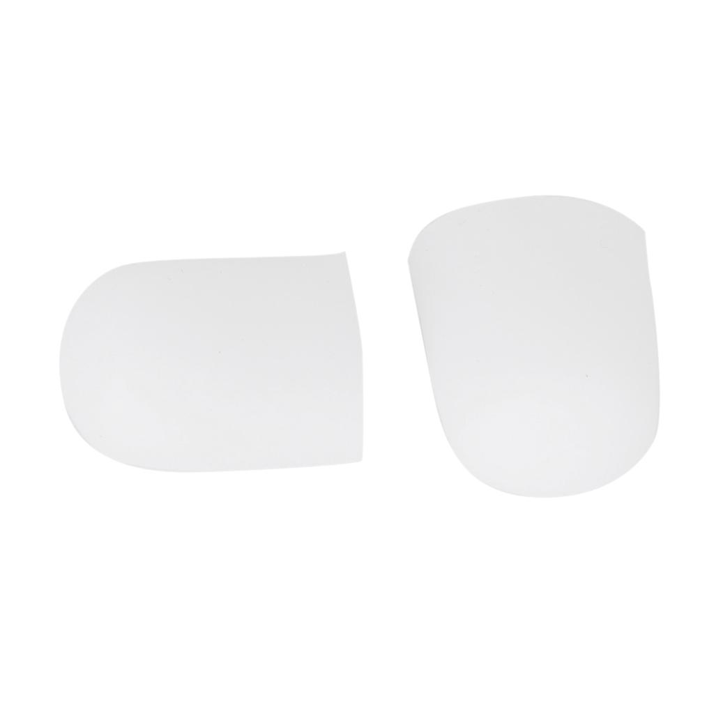 Pair Of Silicone Gel Reusable Washable Toe Caps Pain Reliever FIT FOR Adult Big White