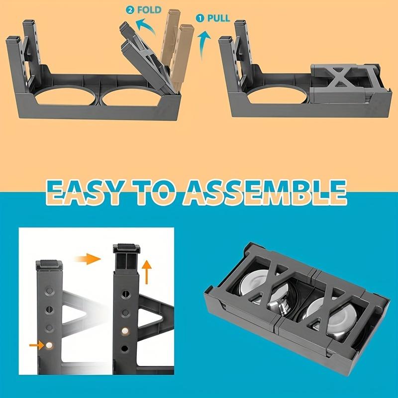 Dog Double Elevated Bowls Stand 3 Adjustable Height Pet Slow Feeding Dish Bowl for Medium Big Dogs