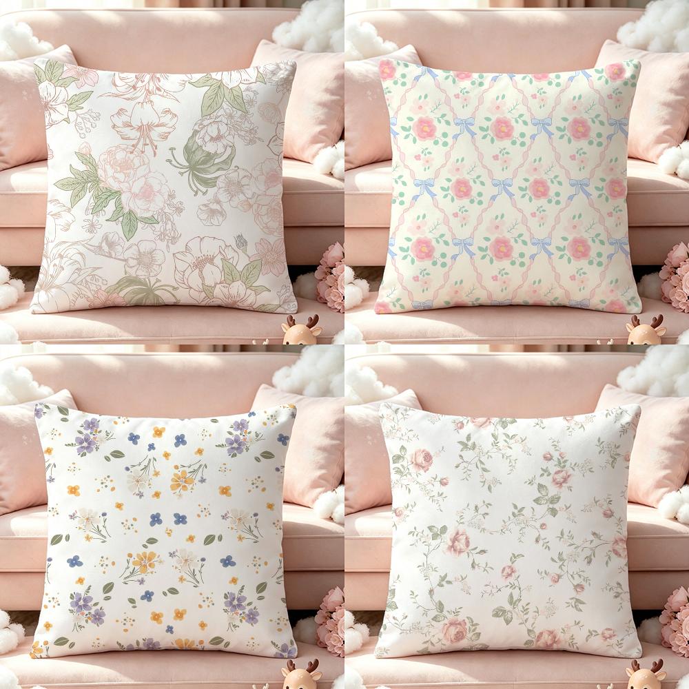 Art Petal Illustration Cushion Cover Pillow Multisize Short Plush Pillow Cute Simple Style For Living Room Bedroom Birthday Gift