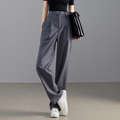 Women's Mid-Waist Straight Leg Casual Pants